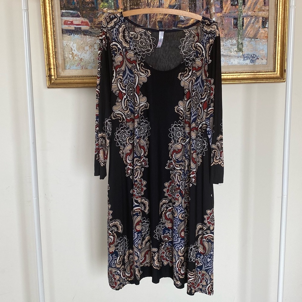 Mermaid Cove Mandala/Paisley midi dress